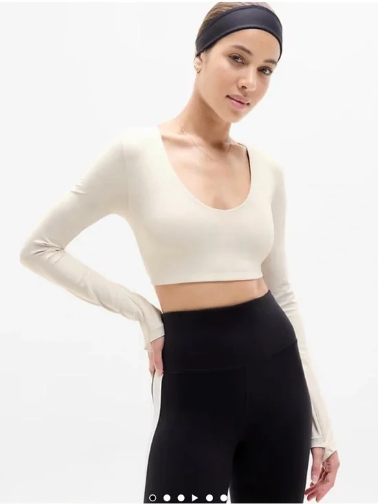 Athleta Long-Sleeve Scoop Crop Top - Picture 3 of 5